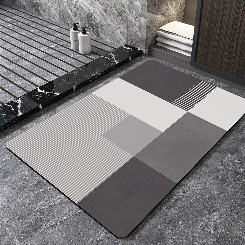 Quick Dry Diatomite Bath Mat - Tapis de bain en Diatomite géométrique