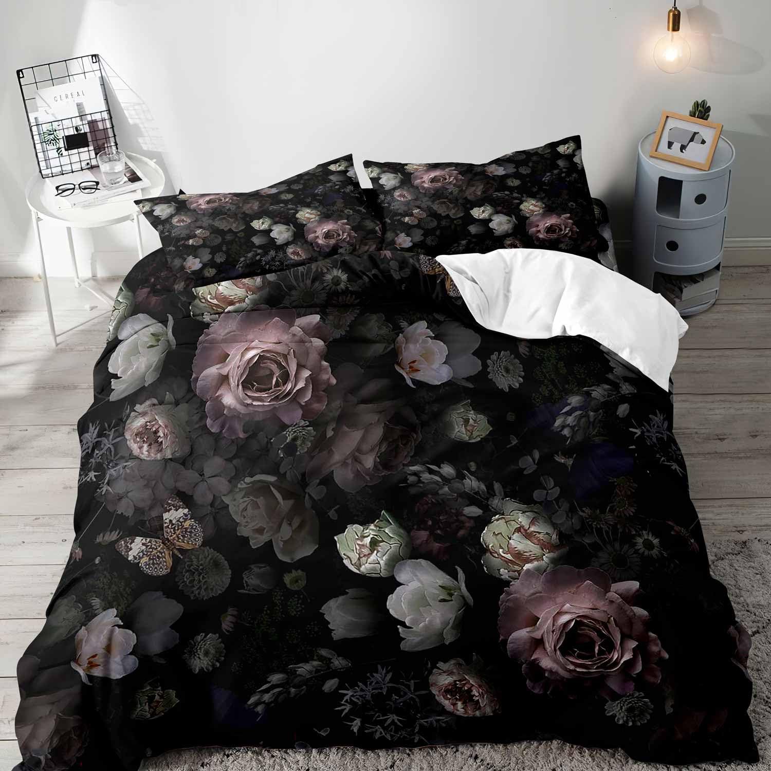 Aesthetic Floral Duvet Cover - Parure de lit Queen avec housse
