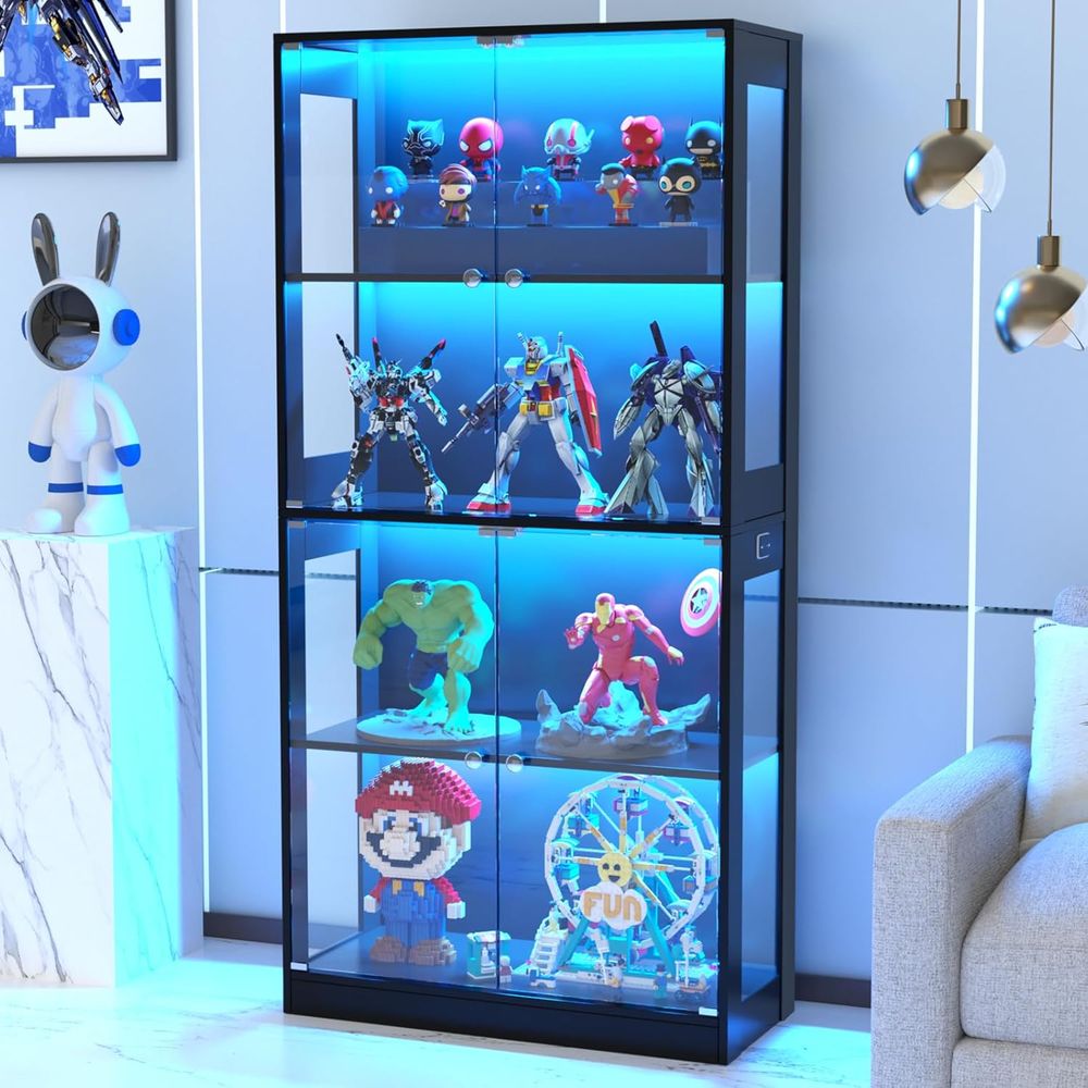 Storage & Organization - Vitrine à portes vitrées 65 pouces,