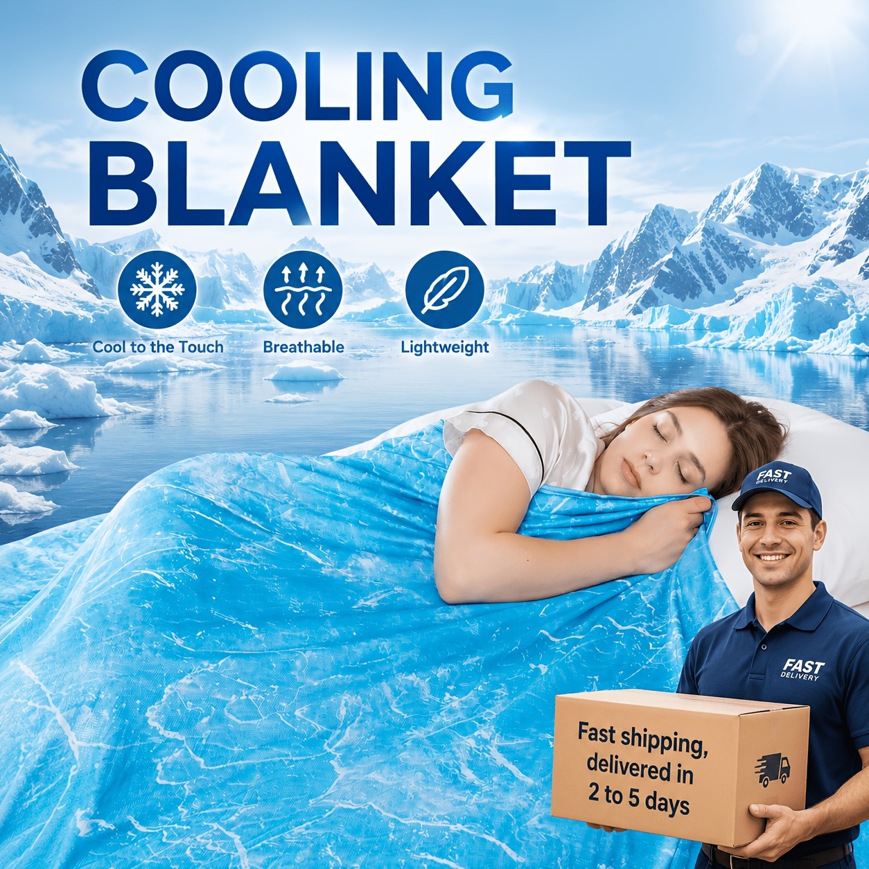 Cooling Blanket Hot Sleepers - Couverture Rafraîchissante Double Face pour Nuits