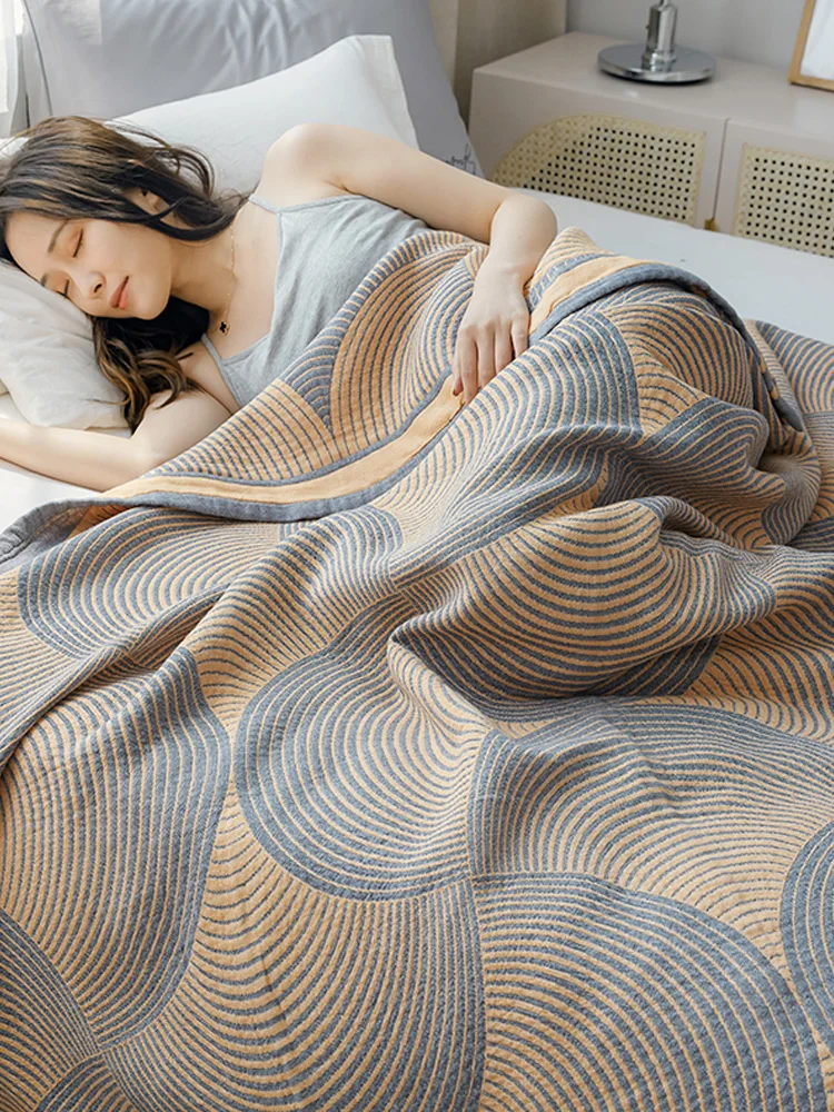 Muslin Cotton Bedspread - Couverture de lit double en coton