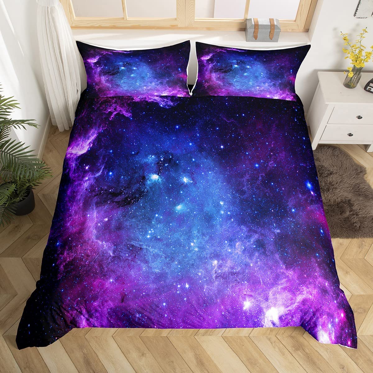 Duvet Cover Sets With Zipper - Housse de couette galaxie pour enfants