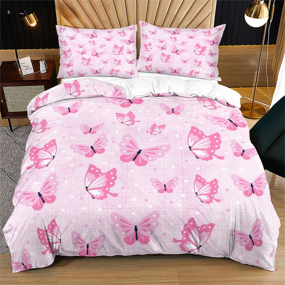 Aesthetic Floral Duvet Cover - Parure de lit papillon esthétique à