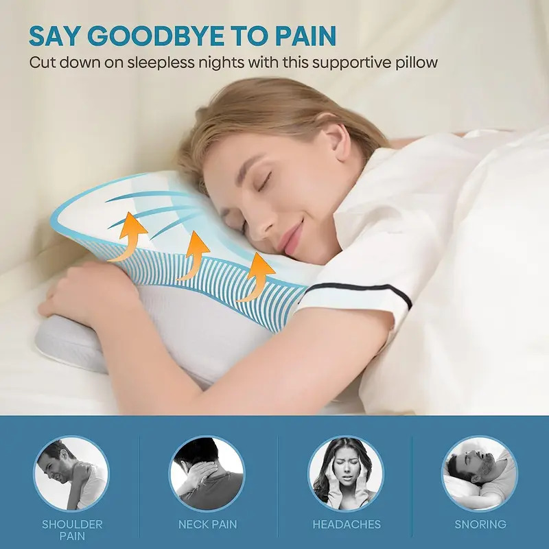 Memory Foam Orthopedic Pillow Neck Pain - Oreiller orthopédique inodore pour les douleurs