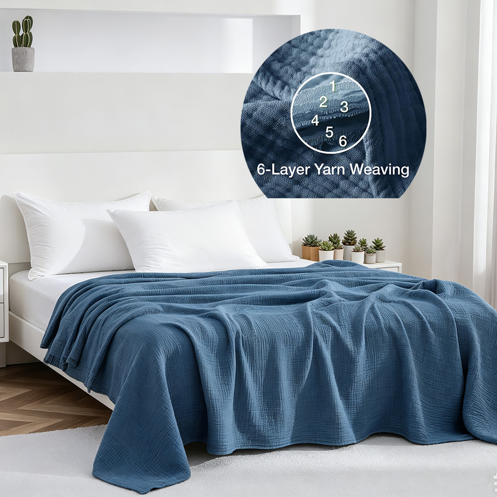 Muslin Cotton Bedspread - Couverture en mousseline de coton 6