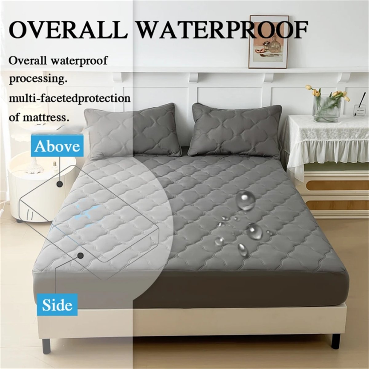 Waterproof Mattress Protector Breathable - Learned-draps de lit imperméables, housses de