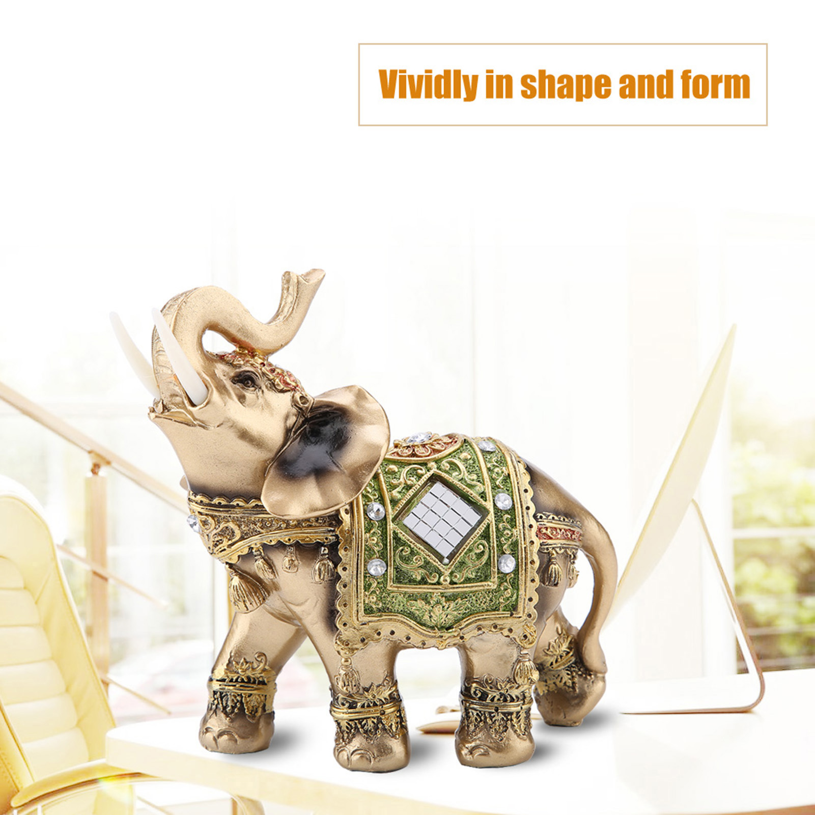 Home Decor - Figurine d'éléphant Feng Shui, statue d'éléphant