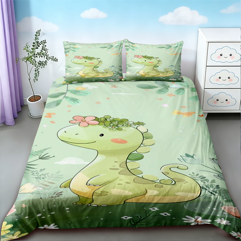 Bedding - Housse de couette mignonne dinosaure Kawaii,