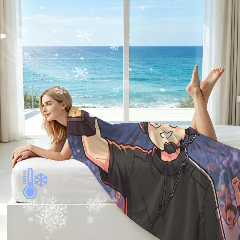 Cooling Blanket Hot Sleepers - Couverture Rafraîchissante Imprimée Joyeuse Ambiance Q-MAX