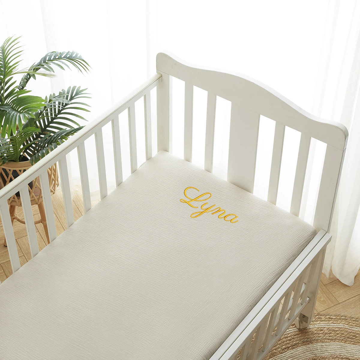Muslin Cotton Bedspread - Draps CPull en mousseline brodés avec