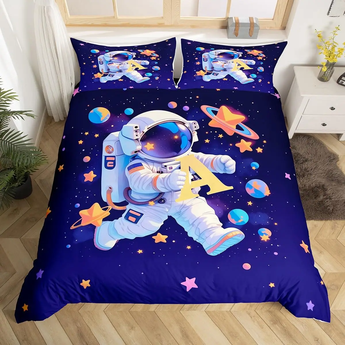 Duvet Cover Sets With Zipper - Ensemble de housse de couette d'astronaute,