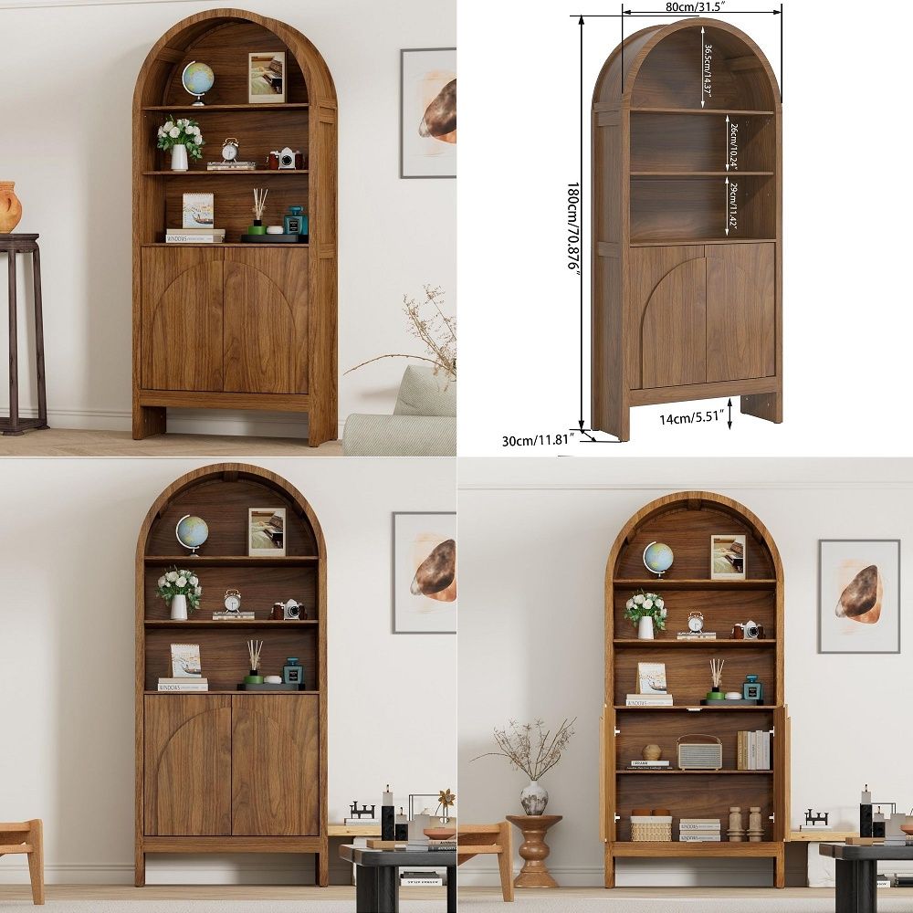 Storage & Organization - Vitrine arquée Century avec portes, vitrine