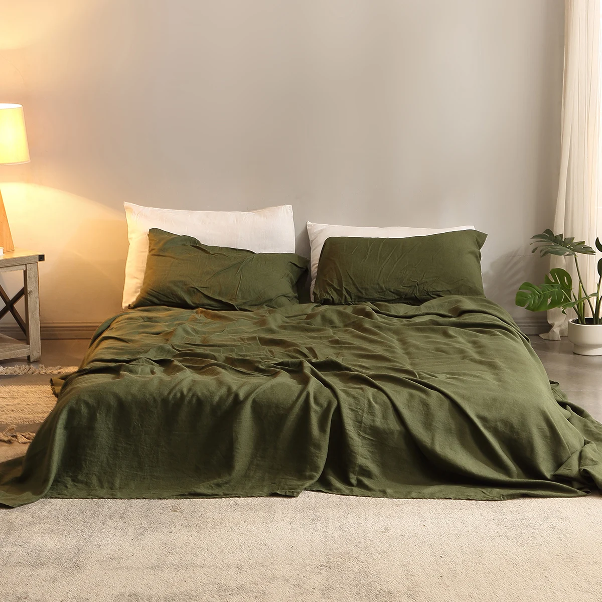 Fitted Bed Sheets Deep Pocket - Parure de lit en lin 100%