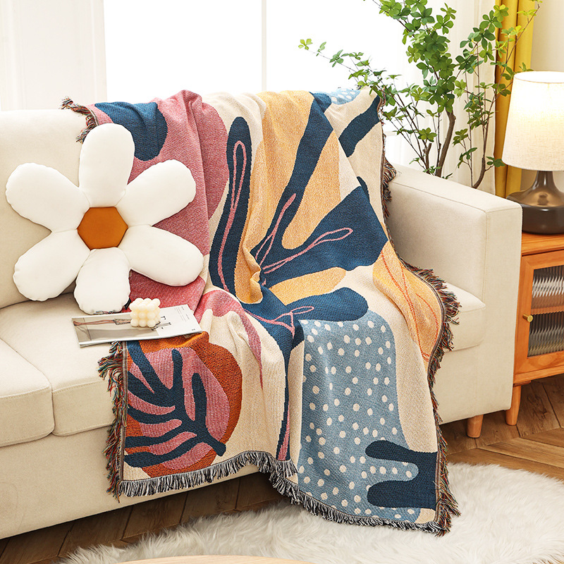 Boho Throw Blanket Fringe - Textile City Ins Alice Plant Patterns,