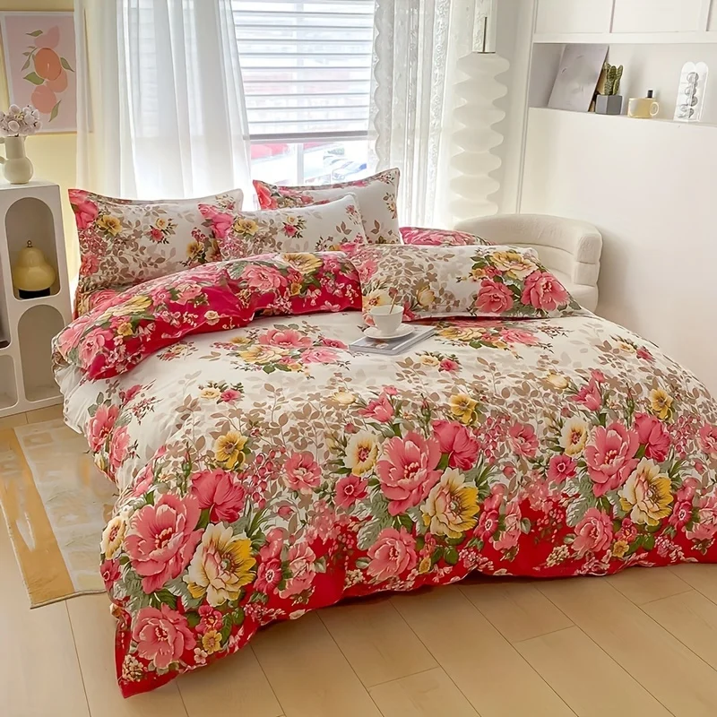 Duvet Cover Sets With Zipper - Ensemble de housse de couette florale