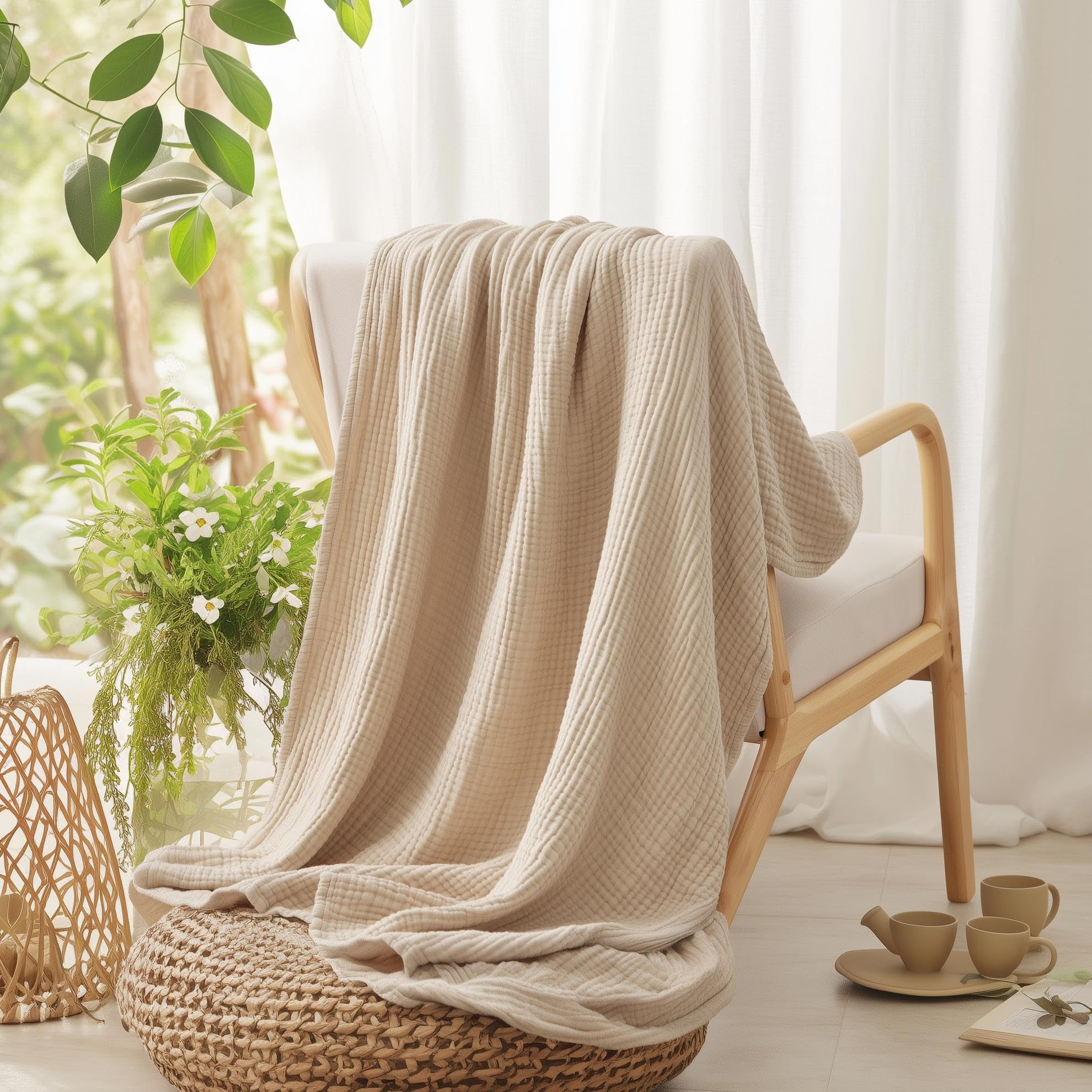 Couverture 100% coton pour lit - Muslin Cotton Bedspread avis et prix