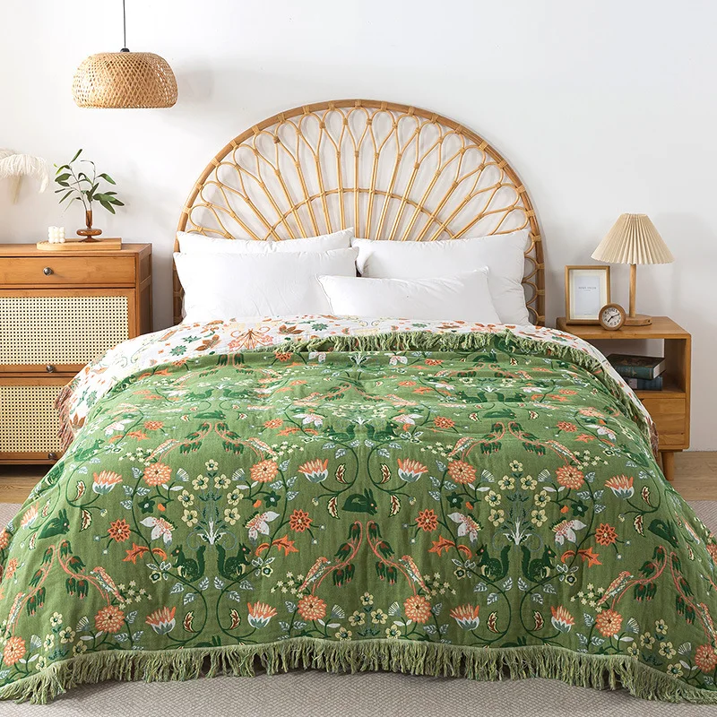 Couverture en pur coton, tissé - Muslin Cotton Bedspread avis et prix