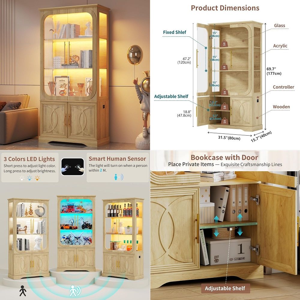 Vitrine avec portes en verre e - Storage & Organization avis et prix