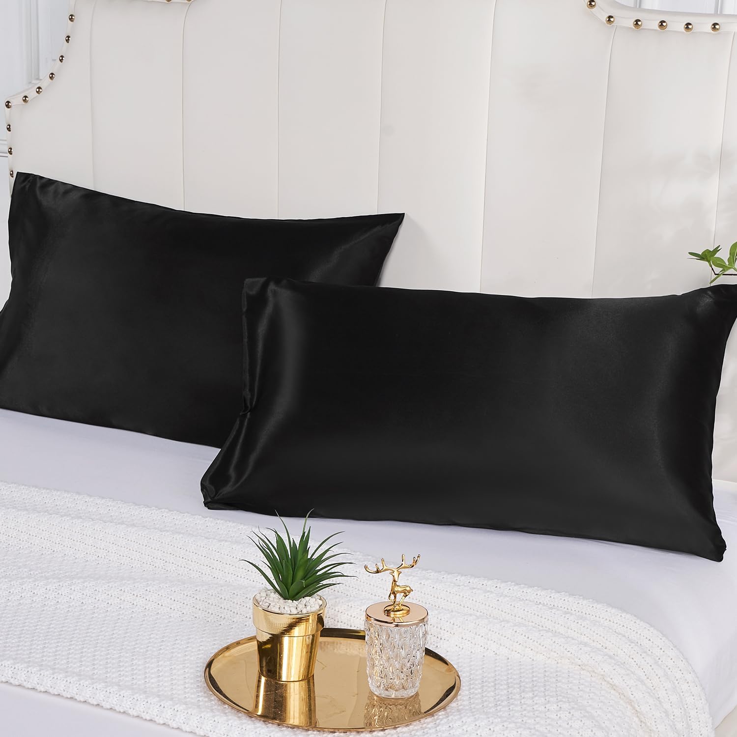 Lot de 2 taies d'oreiller en s - Satin Silk Pillowcase Hair Skin avis et prix