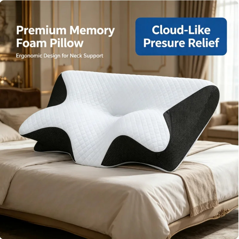 Oreiller cervical en mousse à  - Memory Foam Orthopedic Pillow Neck Pain avis et prix