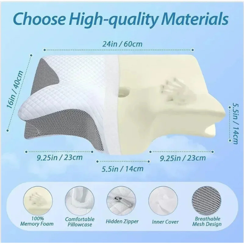 Oreiller cervical ergonomique  - Memory Foam Orthopedic Pillow Neck Pain avis et prix