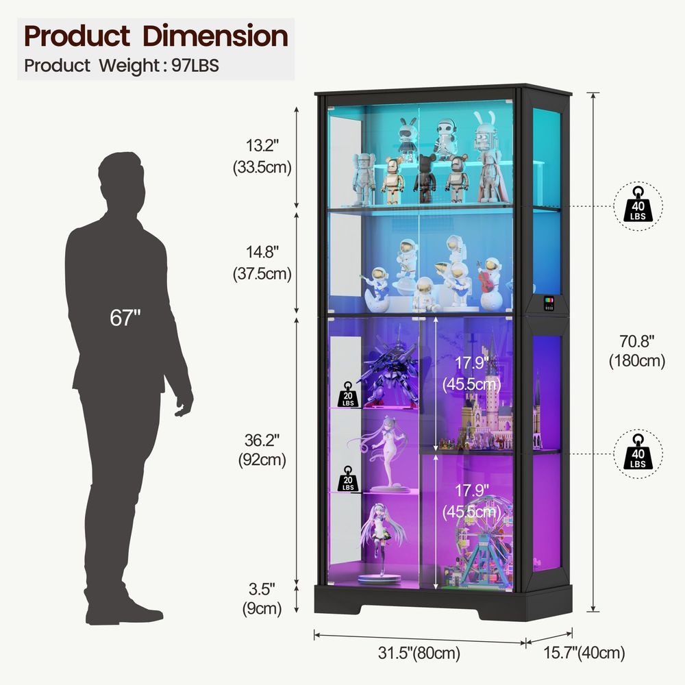 Vitrine d'angle éclairée en bo - Storage & Organization avis et prix