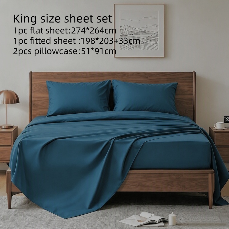 Parure de lit King Size 4 pièc - Fitted Bed Sheets Deep Pocket avis et prix