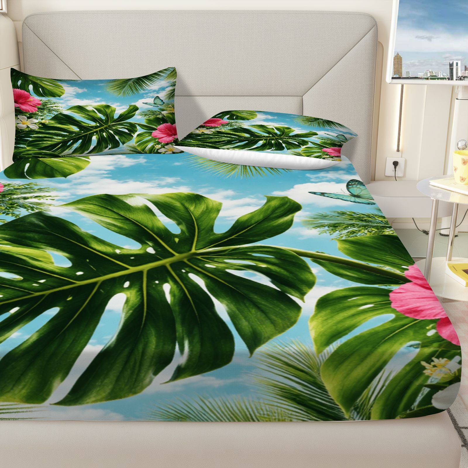 Parure de lit Hibiscus tropica - Fitted Bed Sheets Deep Pocket avis et prix