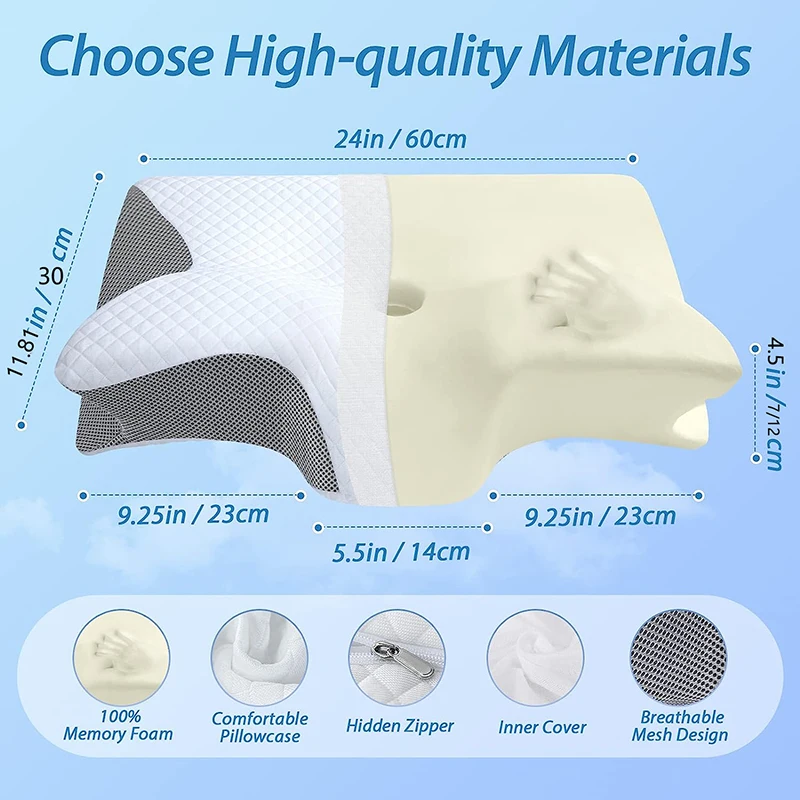 Oreiller cervical orthopédique - Memory Foam Orthopedic Pillow Neck Pain avis et prix
