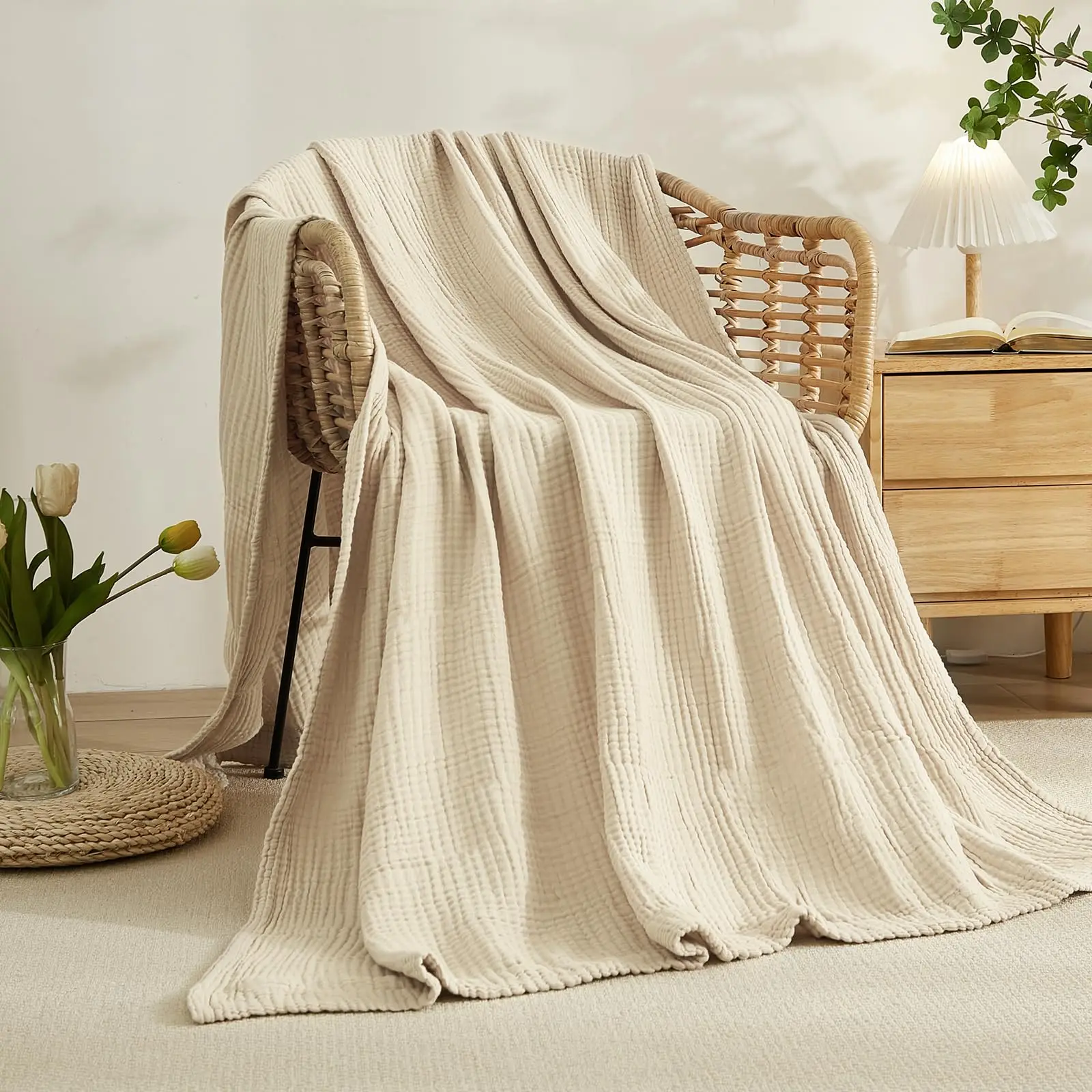 Couverture 100% coton pour lit - Muslin Cotton Bedspread avis et prix