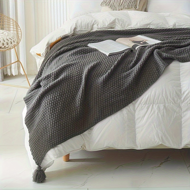 Couverture tricotée bohème déc - Boho Throw Blanket Fringe avis et prix