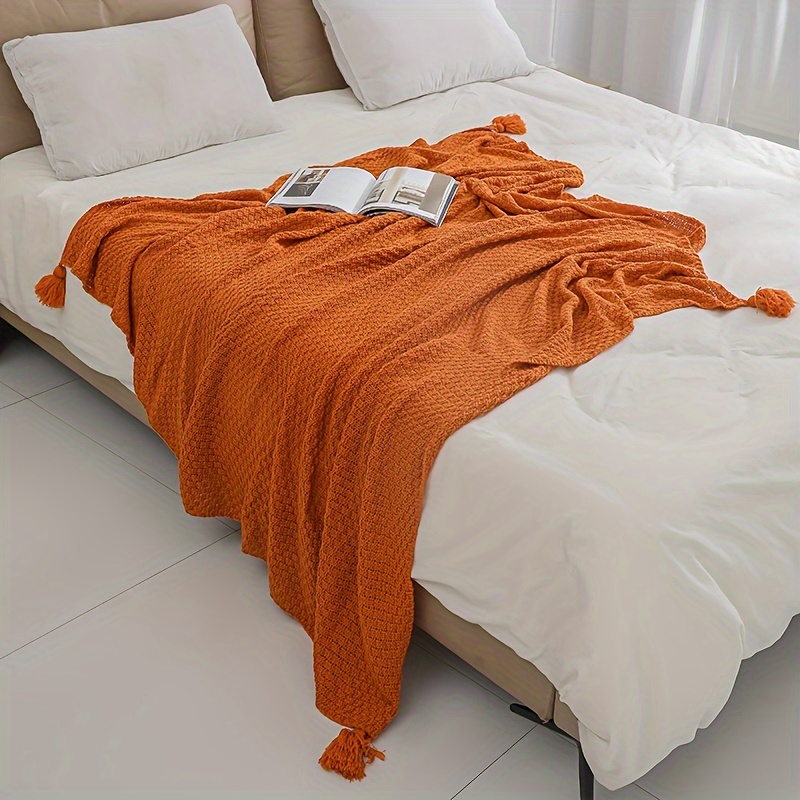 Couverture tricotée bohème déc - Boho Throw Blanket Fringe avis et prix
