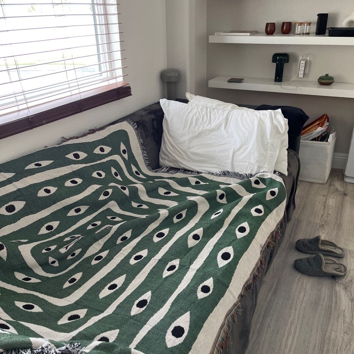Plaid Jacquard Vert et Blanc à - Boho Throw Blanket Fringe avis et prix