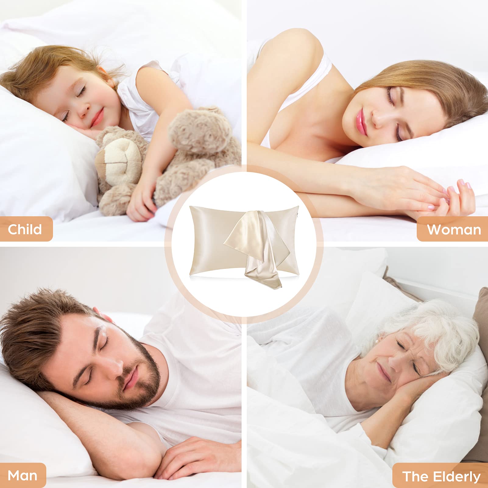 Taies d'Oreiller en Satin avec - Satin Silk Pillowcase Hair Skin avis et prix