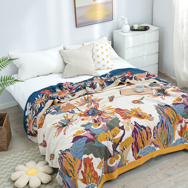 Couverture Simple en Coton et  - Muslin Cotton Bedspread avis et prix