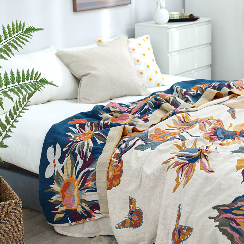 Couverture Simple en Coton et  - Muslin Cotton Bedspread avis et prix